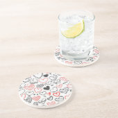 バレンタインデーハート赤と黒のヒッスター コースター (側面)