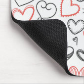 バレンタインデーハート赤と黒のヒッスター マウスパッド (コーナー)