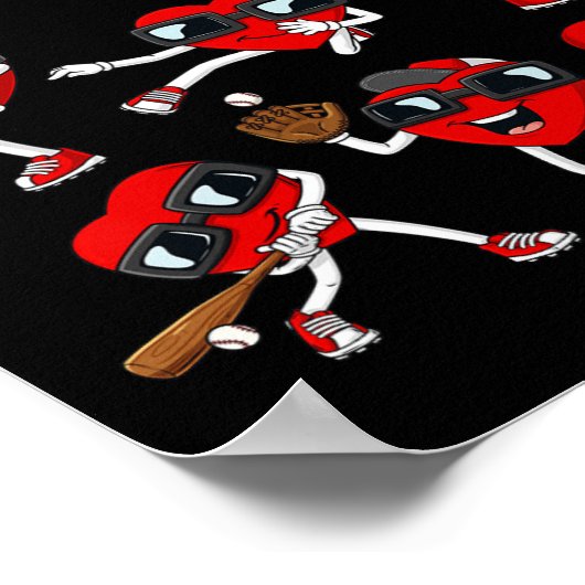 バレンタインデーハート野球少年たち ポスター (角)