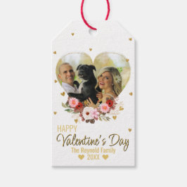 バレンタインデーハート金ゴールドグリッター写真ハート ギフトタグ