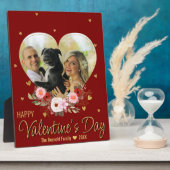 バレンタインデーハート金ゴールド写真グリッターハート赤 フォトプラーク (側面)