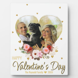 バレンタインデーハート金ゴールド写真グリッターハート フォトプラーク