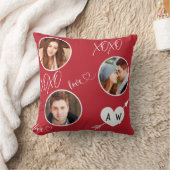 バレンタインデーハート&イニシャルカスタム写真 クッション (ブランケット)