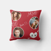 バレンタインデーハート&イニシャルカスタム写真 クッション (裏面)