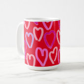 バレンタインデーハート コーヒーマグカップ (正面左)