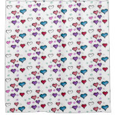 バレンタインデーハート シャワーカーテン (正面)