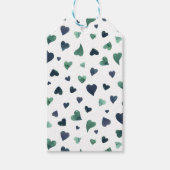 バレンタインデーハート-ティール（緑がかった色） ギフトタグ (正面)
