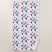バレンタインデーハート ビーチタオル (正面)