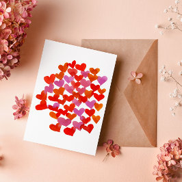 バレンタインデーハート – ピンクとオレンジ カード