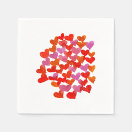 バレンタインデーハート – ピンクとオレンジ スタンダードカクテルナプキン