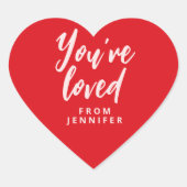 バレンタインデーハート&ラブレッドステッカー ハートシール (正面)