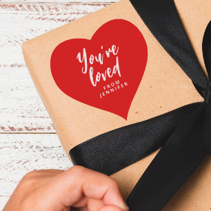 バレンタインデーハート&ラブレッドステッカー ハートシール