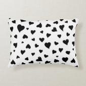 バレンタインデーハート – 白黒 アクセントクッション (正面)
