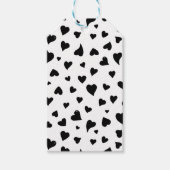 バレンタインデーハート – 白黒 ギフトタグ (正面)