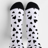 バレンタインデーハート – 白黒 ソックス (上部)