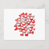 バレンタインデーハート – 赤と灰色 ポストカード (正面)
