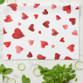 バレンタインデーハート – 赤 キッチンタオル (折り畳み)