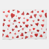 バレンタインデーハート – 赤 キッチンタオル (横)