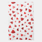 バレンタインデーハート – 赤 キッチンタオル (縦)