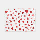 バレンタインデーハート – 赤 フリースブランケット (正面(横))
