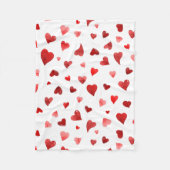 バレンタインデーハート – 赤 フリースブランケット (正面)