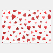 バレンタインデーハート – 赤 ラッピングペーパーシート (正面)