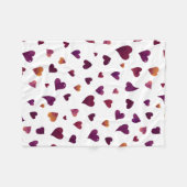 バレンタインデーハート- burgundy フリースブランケット (正面(横))