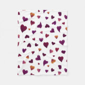 バレンタインデーハート- burgundy フリースブランケット (正面)