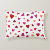 バレンタインデーハート- vivaマゼンタとオレンジ アクセントクッション (正面)
