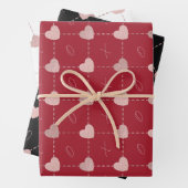 バレンタインデーハート&X&Oラッピング紙 ラッピングペーパーシート (インサイチュ)