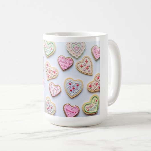 バレンタインデーハートCookie コーヒーマグカップ (正面右)