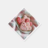 バレンタインデーハートCookie スタンダードカクテルナプキン (角)
