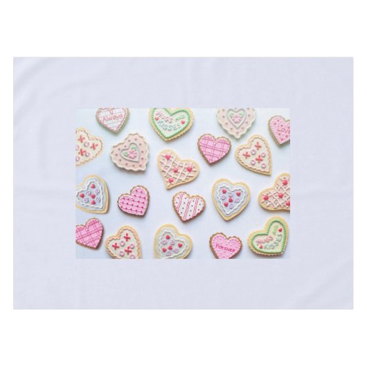 バレンタインデーハートCookie テーブルクロス (正面(横))