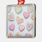 バレンタインデーハートCookie メタルオーナメント (左)