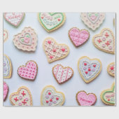バレンタインデーハートCookie ラッピングペーパー (フラット)