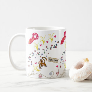 バレンタインデーバナナモンキーマグ コーヒーマグカップ