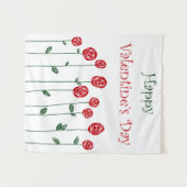 バレンタインデーバラダリッヒラブロマンスフラワー タペストリー (正面(横))