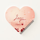 バレンタインデーバラハートブーケスパイラルノート ノートブック (裏面)