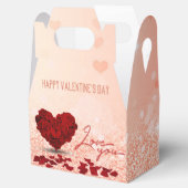 バレンタインデーバラハートブーケビフボックスゲーブル フェイバーボックス (オープン)