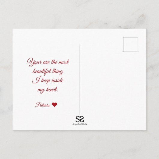 バレンタインデーバラハートブーケ – はがき シーズンポストカード (裏面)