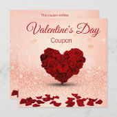 バレンタインデーバラハートブーケ – クーポンカード シーズンカード (正面/裏面)