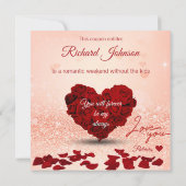 バレンタインデーバラハートブーケ – クーポンカード シーズンカード (裏面)