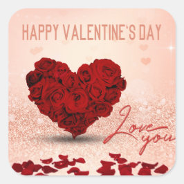 バレンタインデーバラハートブーケ – ステッカー