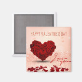 バレンタインデーバラハートブーケ – マグネット (正面/裏面)