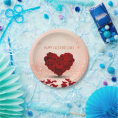 バレンタインデーバラハートブーケ – 紙プレート ペーパープレート (パーティー)