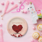 バレンタインデーバラハートブーケ – 紙プレート ペーパープレート (パーティー)