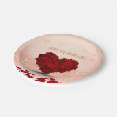 バレンタインデーバラハートブーケ – 紙プレート ペーパープレート (アングル)