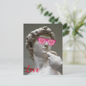 バレンタインデーバラ色メガネ ポストカード (スタンド正面)