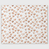 バレンタインデーバラ金ゴールドハート ラッピングペーパー (フラット)