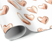 バレンタインデーバラ金ゴールドハート ラッピングペーパー (ロールコーナー)